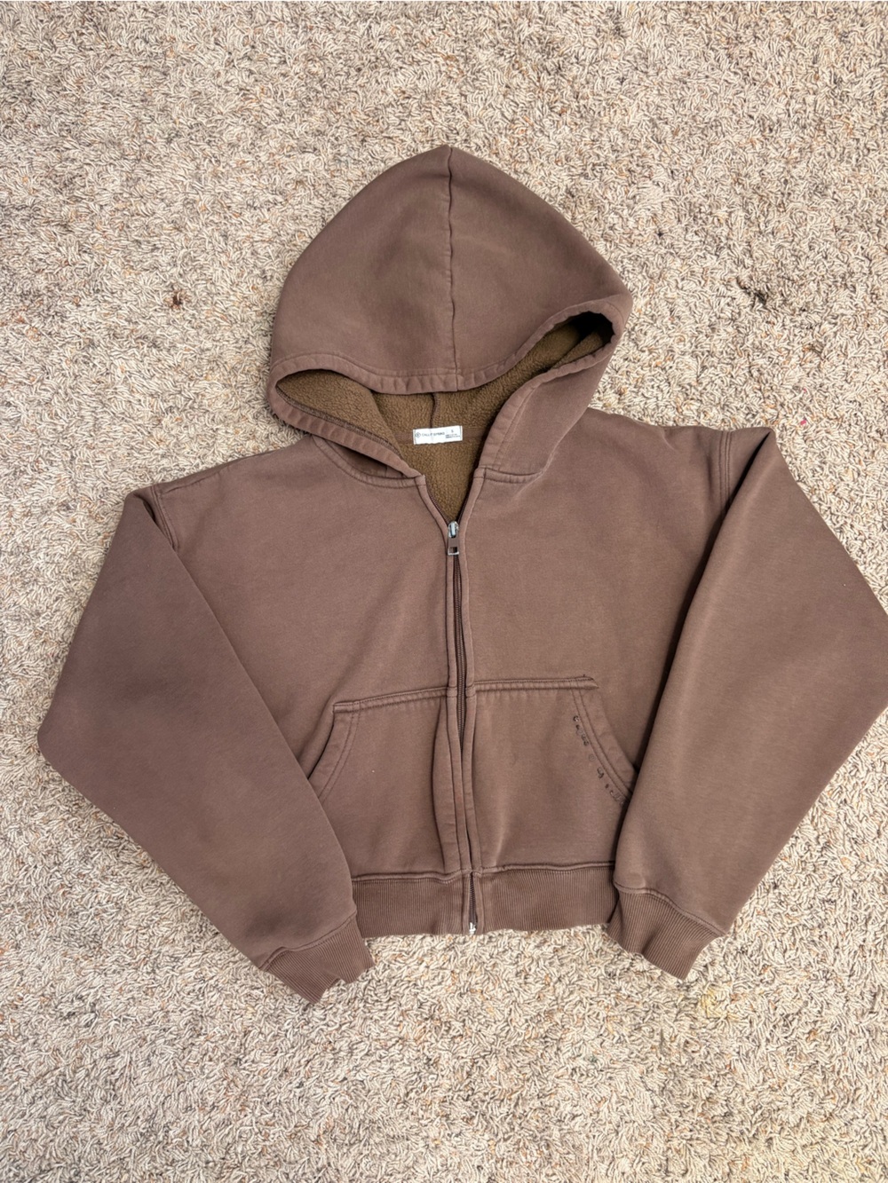 Call It Spring Full-Zip Cropped Hoodie